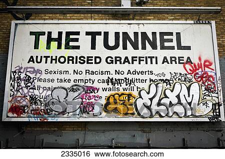Stock Photograph - Graffiti Tunnel At Leake Street; Lambeth, London, England, Uk. Fotosearch