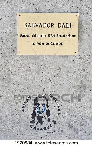 Picture - Graffiti Under Metal Plaque In Wall. Fotosearch