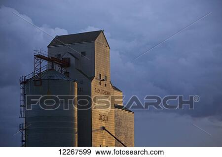 Stock Photo - Grain silo; Oxbow, Saskatchewan, Canada. Fotosearch