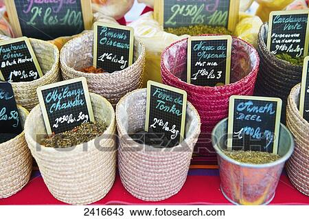 Grains, seeds and condiments for sale with small price signs in cups; Cite, France View Large Photo Image Stock Image - Grains, seeds and condiments for sale with small price signs in cups; Cite, France. Fotosearch