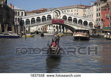 Grand Canal And Rialto Bridge; Venice, Italy View Large Photo Image Stock Photo - Grand Canal And Rialto Bridge; Venice, Italy. Fotosearch