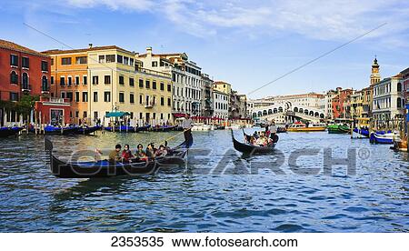 Stock Photography - Grand Canal And Rialto Bridge; Venice, Italy. Fotosearch