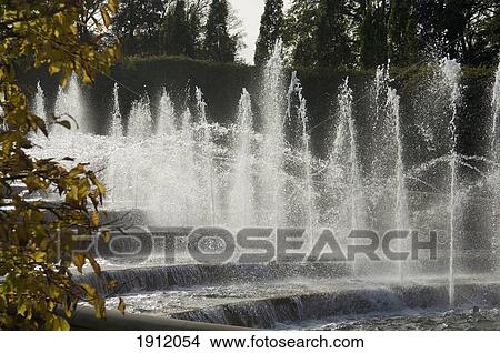 Grand Cascade In Alnwick Garden, Alnwick, Northumberland, England, Uk View Large Photo Image Picture - Grand Cascade In Alnwick Garden, Alnwick, Northumberland, England, Uk. Fotosearch