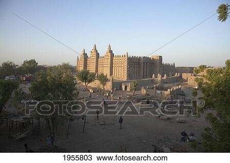 Grand Mosque At Djenne, Mali View Large Photo Image Stock Image - Grand Mosque At Djenne, Mali. Fotosearch
