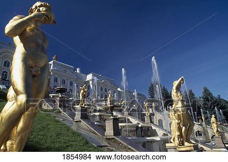 Picture - Grand Peterhof Palace; Peterhof, St. Petersburg, Russia. Fotosearch