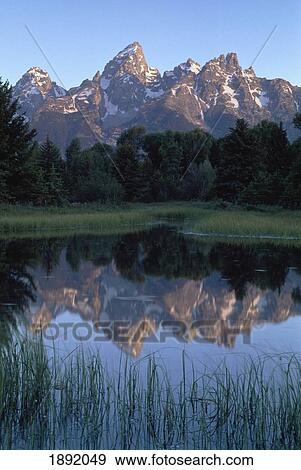 Grand Tetons From Schwabacher Landing View Large Photo Image Stock Photo - Grand Tetons From Schwabacher Landing. Fotosearch