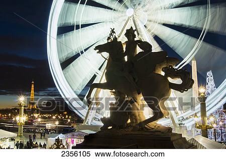 Stock Photography - Grande Roue de Paris and Place de la Concorde; Paris, France. Fotosearch