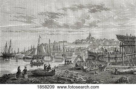 Granville, France In The 18Th Century. Engraved By Lebreton After Bouton. From Histoire De La Revolution Francaise By Louis Blanc. View Large Photo Image Stock Photo - Granville, France In The 18Th Century. Engraved By Lebreton After Bouton. From Histoire De La Revolution Francaise By Louis Blanc.. Fotosearch