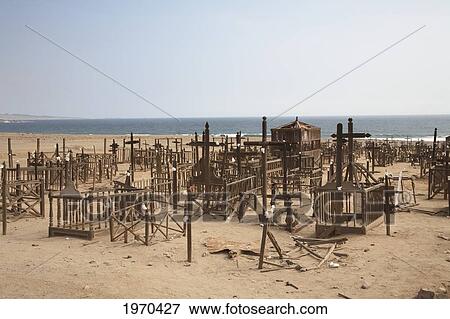 Stock Photo - Graves In The Abandoned Cemetery Of Gatico, Antofagasta Region, Chile. Fotosearch