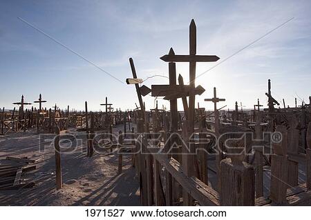 Stock Photo - Graves In The Abandoned Cemetery Of Pampa Union, Antofagasta Region, Chile. Fotosearch