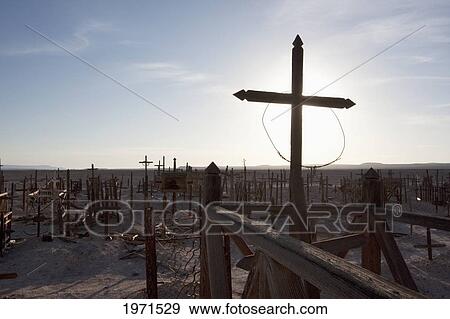 Stock Photo - Graves In The Abandoned Cemetery Of Pampa Union, Antofagasta Region, Chile. Fotosearch