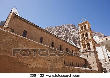 Stock Image - Great Basilica Of The Transfiguration (Catholicon Of The Transfiguration) In The Holy Monastery Of St. Catherine At Mount Sinai, South Sinai, Egypt. Fotosearch