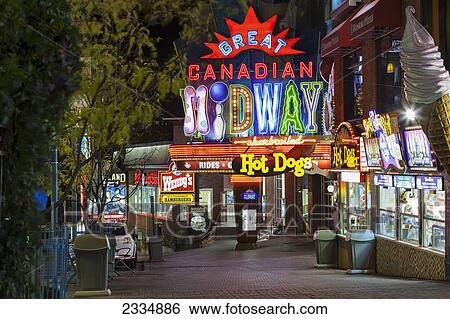 Stock Photograph - Great Canadian Midway At Night; Niagara Falls Ontario Canada. Fotosearch
