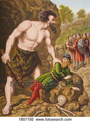 Stock Image - Great-Heart And His Companions Attack Giant Slay-Good. From The Book The Pilgrim's Progress By John Bunyan, From Late 19Th Century Edition.. Fotosearch