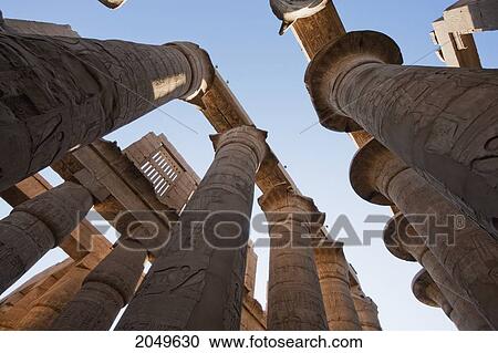 Stock Image - Great Hypostyle Of The Temple Of Amun In The Karnak Temple Complex, Luxor, Qina, Egypt. Fotosearch