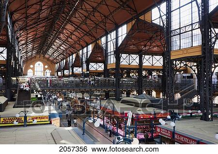 Great Market Hall, Budapest, Hungary View Large Photo Image Stock Photograph - Great Market Hall, Budapest, Hungary. Fotosearch