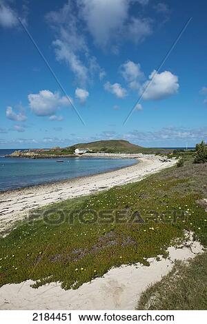 Stock Image - Great Porth, Bryher, Isles Of Scilly, Cornwall, United Kingdom, Europe. Fotosearch