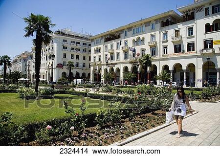 Greece, Aristoteles Square; Thessaloniki View Large Photo Image Picture - Greece, Aristoteles Square; Thessaloniki. Fotosearch