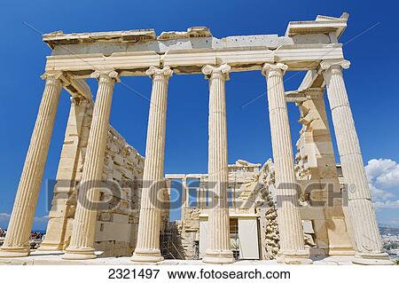 Stock Photo - Greece, Athens, Historic Ruins Of The Parthenon. Fotosearch