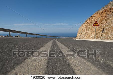 Stock Image - Greece, Crete, Coastal Road in Crete; Chora Sfakion. Fotosearch
