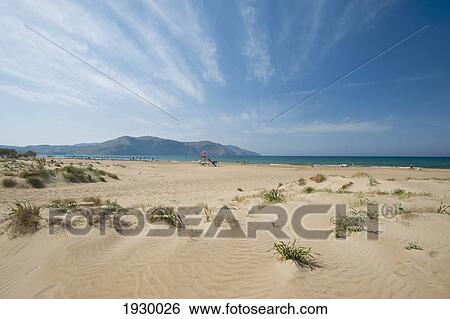 Stock Photograph - Greece, Crete, Dunes at Georgiopoli Beach; Georgioupoli. Fotosearch