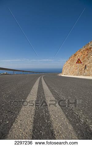 Greece, Crete, Road going beside sea; Chora Sfakion View Large Photo Image Stock Photograph - Greece, Crete, Road going beside sea; Chora Sfakion. Fotosearch