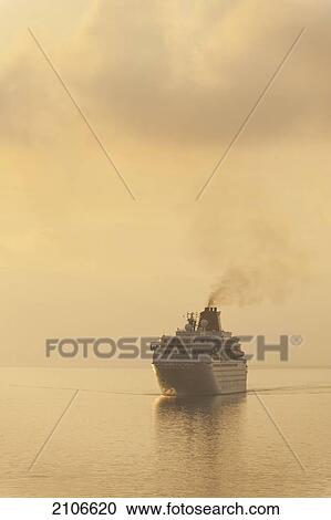 Greece, Cruise ship at dawn; Corfu View Large Photo Image Stock Image - Greece, Cruise ship at dawn; Corfu. Fotosearch