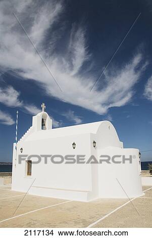 Picture - Greece, Cyclades, Island of Milos, Greek Orthodox Church near Agios Konstantinos. Fotosearch