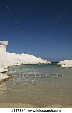 Greece, Cyclades, Island of Milos, Volcanic formations make up Sarakiniko Beach. View Large Photo Image Picture - Greece, Cyclades, Island of Milos, Volcanic formations make up Sarakiniko Beach.. Fotosearch