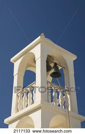 Greece, Cyclades, Island of Milos, village of Mandrakia, bell tower of Greek Orthodox Church. View Large Photo Image Stock Image - Greece, Cyclades, Island of Milos, village of Mandrakia, bell tower of Greek Orthodox Church.. Fotosearch