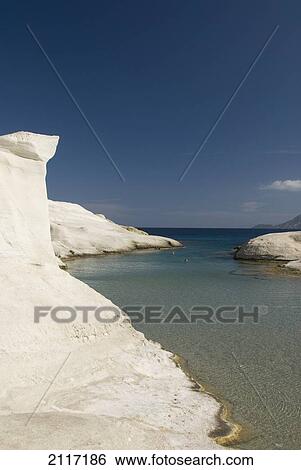 Greece, Cyclades, Island of Milos, Volcanic formations make up Sarakiniko Beach. View Large Photo Image Stock Photograph - Greece, Cyclades, Island of Milos, Volcanic formations make up Sarakiniko Beach.. Fotosearch