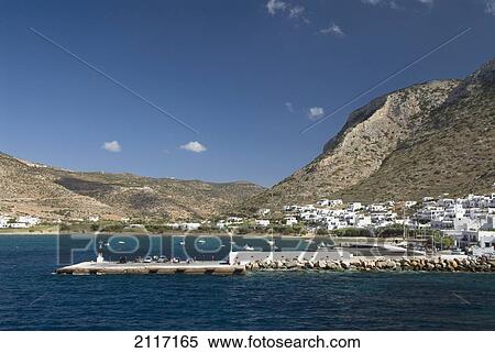 Stock Photography - Greece, Cyclades, Island of Sifnos, Kamares Port.. Fotosearch