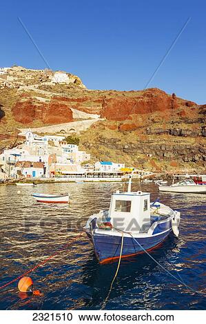 Greece, Santorini, Beautiful Seaport In The Santorini Caldera View Large Photo Image Stock Image - Greece, Santorini, Beautiful Seaport In The Santorini Caldera. Fotosearch
