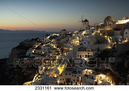 Greece, View of Greek town; Oia View Large Photo Image Stock Image - Greece, View of Greek town; Oia. Fotosearch