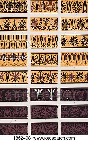 Stock Photo - Greek No 2 Plate Xvi From The Grammar Of Ornament By Owen Jones Published By Day & Son London 1865. Fotosearch