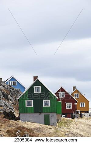 Picture - Greenland, Houses; Paamiut. Fotosearch