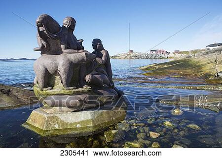 Greenland, Statue of Arnakuagsak in harbour; Nuuk View Large Photo Image Stock Image - Greenland, Statue of Arnakuagsak in harbour; Nuuk. Fotosearch