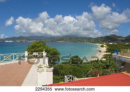 Stock Photography - Grenada, Elevated view of Grand Anse Beach; Caribbean. Fotosearch