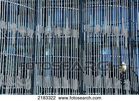 Gridded Building Facade With Antique Lamp Post In A Corner; Portland Oregon United States Of America View Large Photo Image Stock Image - Gridded Building Facade With Antique Lamp Post In A Corner; Portland Oregon United States Of America. Fotosearch