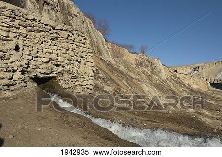 Stock Photography - Gristmill Along The Travertine Wall By Band-I-Haibat (Dam Of Awe), Band-I-Amir, Bamian Province, Afghanistan. Fotosearch