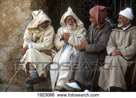 Stock Photograph - Group Of Elderly Men Talking. Fotosearch