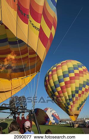 Stock Photo - Group Of People Ballooning At Albuquerque, New Mexico, Usa. Fotosearch