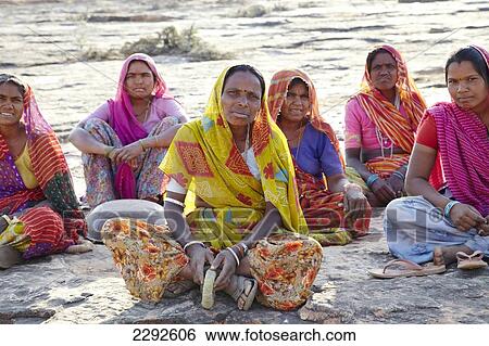 Stock Photograph - Group of women working on the road near Bijaipur2 Rajasthan India. Fotosearch