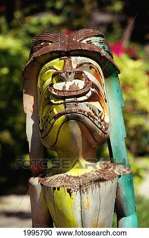 Guam, Closeup Of Colorful Wooden Painted Tiki View Large Photo Image Stock Image - Guam, Closeup Of Colorful Wooden Painted Tiki. Fotosearch