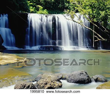 Guam, Inarajan, Ugum River, Talofofo Upper Falls, Water Cascading Into Calm Green Pool View Large Photo Image Stock Image - Guam, Inarajan, Ugum River, Talofofo Upper Falls, Water Cascading Into Calm Green Pool. Fotosearch