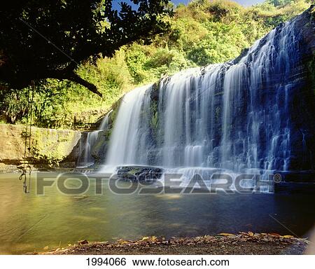 Stock Photograph - Guam, Inarajan, Ugum River, Talofofo Falls, Widest Falls On Guam, Longest River With Greatest Water Flow. Fotosearch