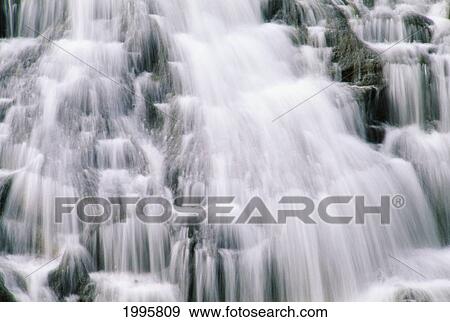 Stock Photo - Guam, Talofofo Falls, Closeup Of Falls Rushing Through Rocks Into Pool. Fotosearch