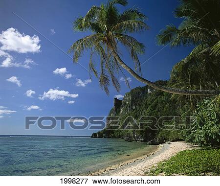 Guam, Two Lovers Point, And Beach, Palms, Blue Sky B1712 View Large Photo Image Stock Photo - Guam, Two Lovers Point, And Beach, Palms, Blue Sky B1712. Fotosearch