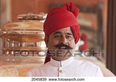 Guard At The City Palace, Jaipur, Rajasthan, India View Large Photo Image Stock Photo - Guard At The City Palace, Jaipur, Rajasthan, India. Fotosearch