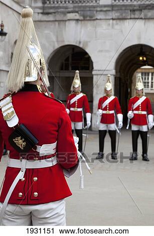 Stock Image - Guard changing ceremony, Horseguards, Westminster, London, England, UK, Westminster, London, England, UK.. Fotosearch